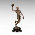 Esportes Estátua Tiro Jogador de basquete Bronze Escultura, Milo TPE-777 (S)